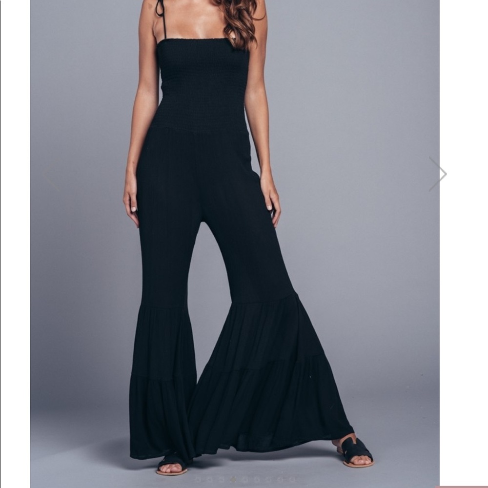 Boutique Black Flared-Leg Jumpsuit